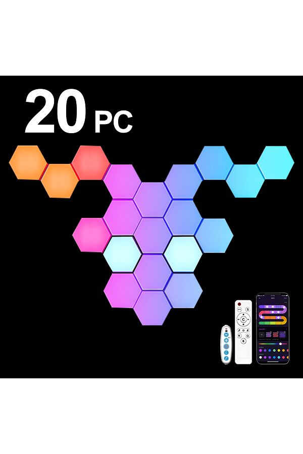 TouCloud-RGB Intelligent Hexagon Wall Light Color Changing Ambient Night Light Hexagonal Lights Shape DIY ... 1
