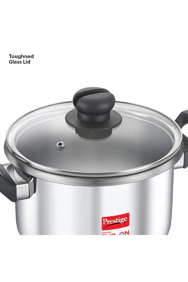 Prestige Svachh FLIP ON SS Pressure Cooker 22 cm 5 L with Glass Lid Trendyol
