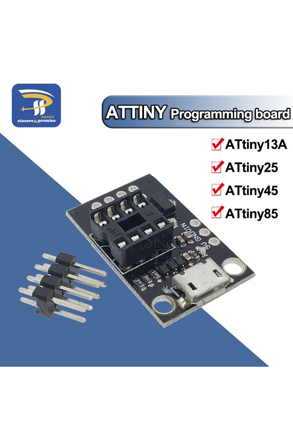 Choice-Pluggable ATTINY Development Board For ATtiny13A/ATtiny25/ATtiny45/ATtiny85 Programming Editor Mi... 1