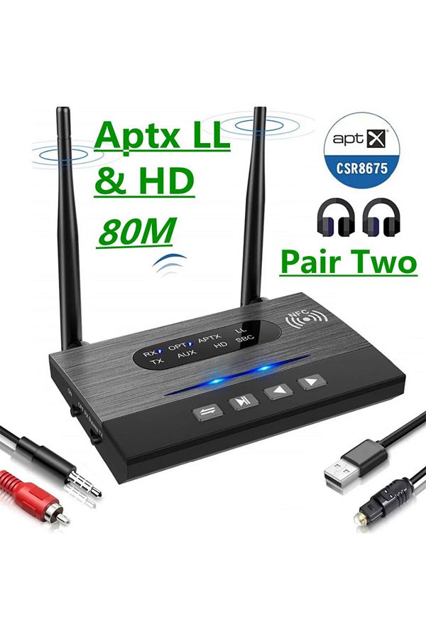 Choice 80M CSR8675 Aptx Low Latency HD Bluetooth 5.0 Audio Transmitter Receiver SPDIF 3.5mm 3.5 AUX RCA Trendyol