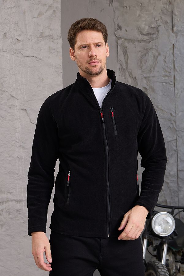 Thick black fleece jacket new arrivals