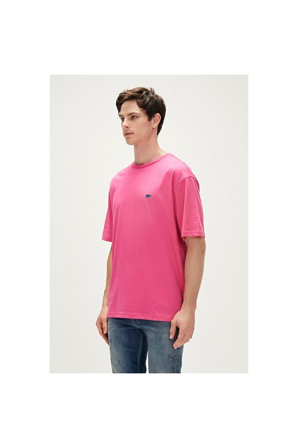Bad Bear Break T shirt Fuchsia Pink Oversize Basic Printed T Shirt