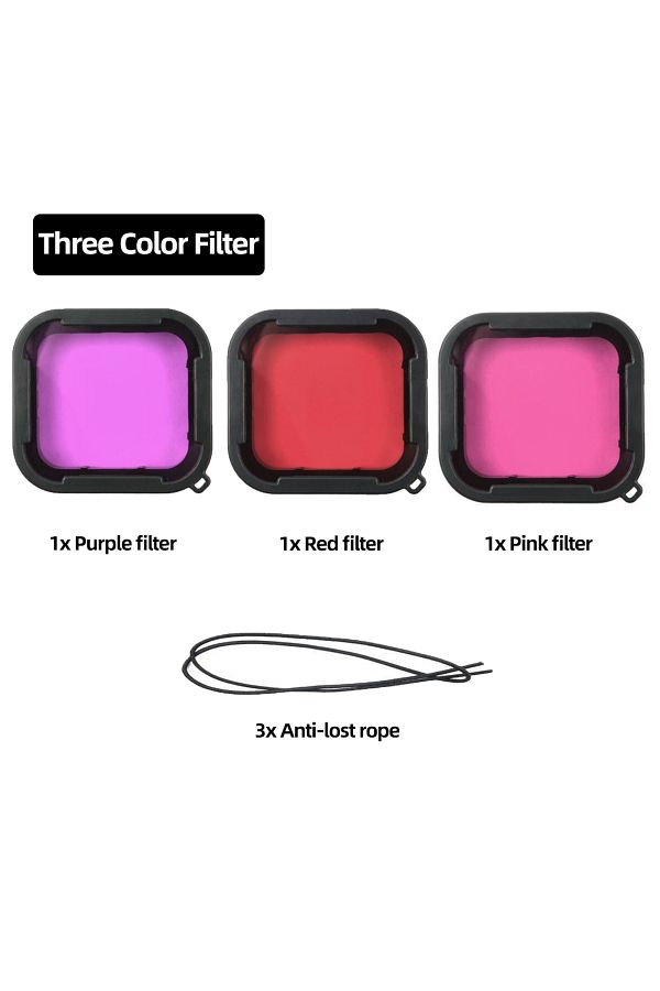 EXSKOF-Diving Filter For GoPro Hero 5 6 7 Red Purple Pink Three-color Filter Protective Lens For GoPro H... 1