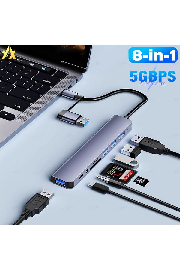 EGYAL 8 in 1 usb hub 3.1 docking station external graphics card for laptops Multi hub C usb type c dock. Trendyol