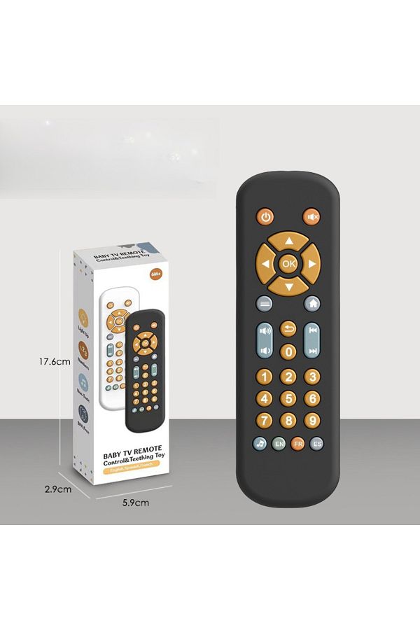 Choice Baby TV Remote Control Toy Soft Silicone Teether Cover Musical Play Remote Light Sound Early Educ. Trendyol