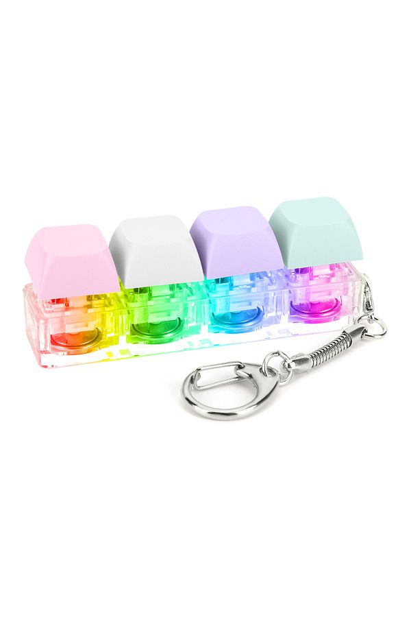 APWIKOGER-Keyboard Fidget Keychain 4 Keys Keyboard Decompression Toys with LED Light Keyboard Clicker Toy B... 1
