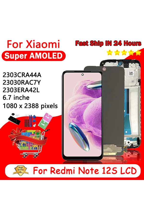 DUTRIEUX-AMOLED Screen for Xiaomi Redmi Note 12S 2303CRA44A 23030RAC7Y Lcd Display Digital Touch Screen wi... 1