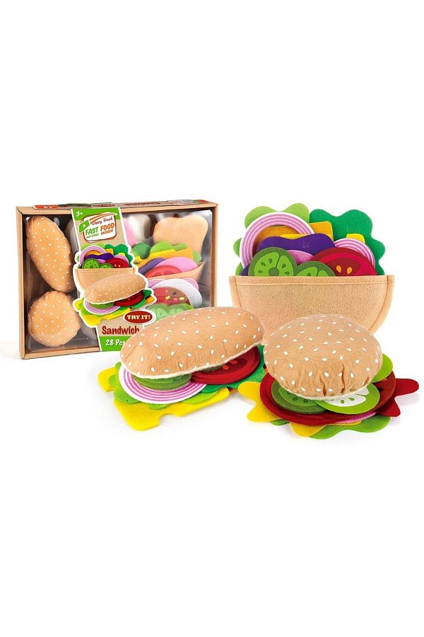 Choice Felt Food Burger Sandwich Game Food Set 28 pieces Children Pretend to Play Food Sandwich Toys C. Trendyol
