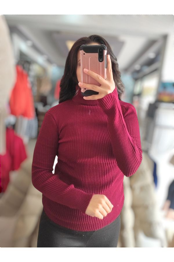 Sublime Butik Women s Turtleneck Knitwear Stretchy Body Blouse Soft Textured Trendyol