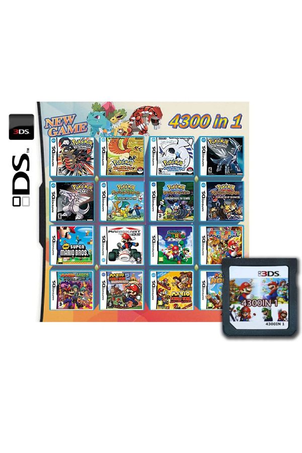 Choice-4300 in 1 Compilation DS NDS 3DS 3DS NDSL Game Cartridge Card Video Game Handheld Player (R4 card) 1