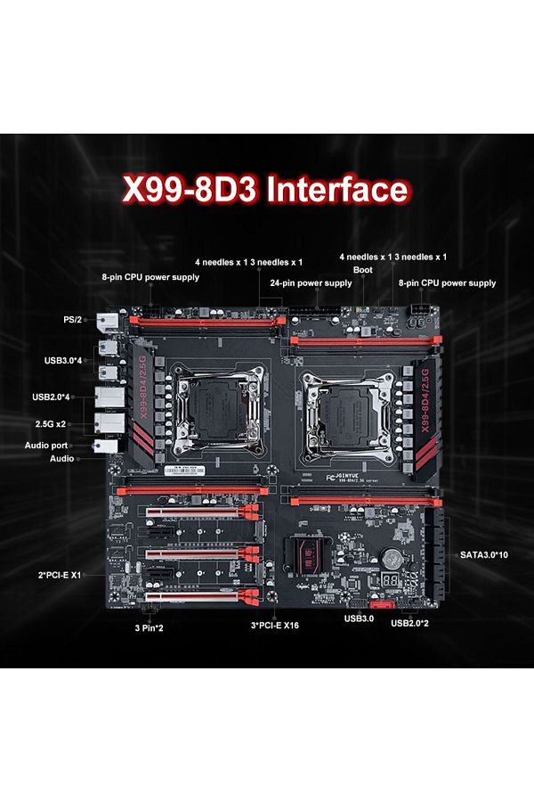 Choice-X99 Motherboard Dual CPU M.2 LGA 2011 V3 E-ATX USB3.0 SATA3 8 DIMM DDR3 Support Xeon processor sl... 1