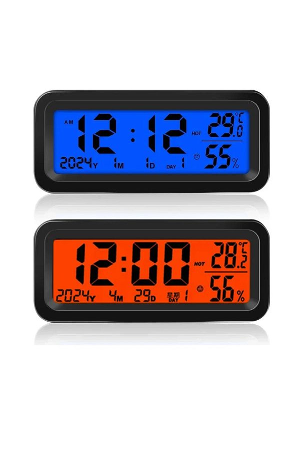 Choice-Solar Car Clock Dashboard Thermometer LED Car Electronic Watch Digital Display Time with Backligh... 1