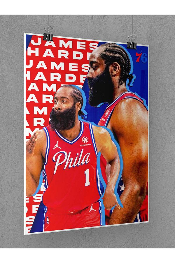 Saturn-James Harden Poster 45X60Cm Nba Basketball Poster - Thick Poster Paper Digital Print 1