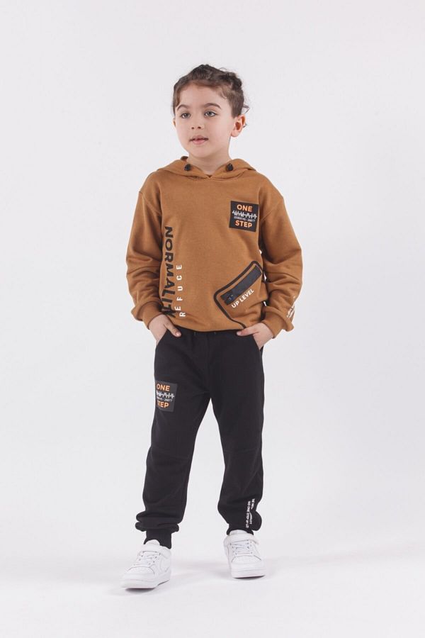 Boys brown tracksuit bottoms outlet