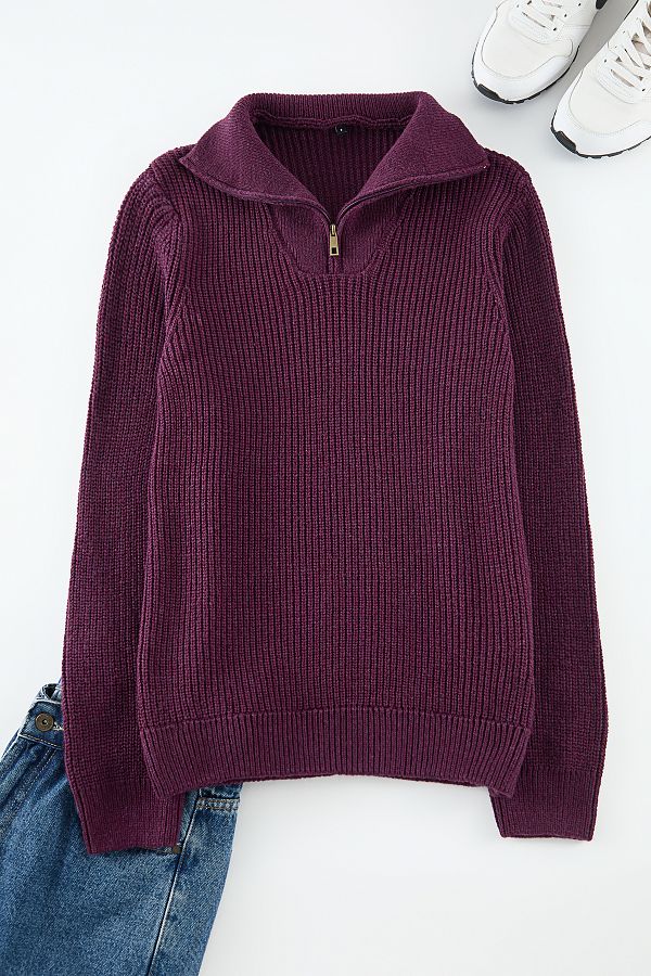 Trendyol Collection Half Turtleneck Plum Knitwear Sweater Plain Design Tmnaw22Kz0347 Trendyol