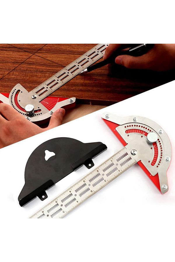 Choice-Woodworking Edge Ruler 0-70° Adjustable Protractor Angle Finder Two Arms Woodworking Ruler Angle ... 1