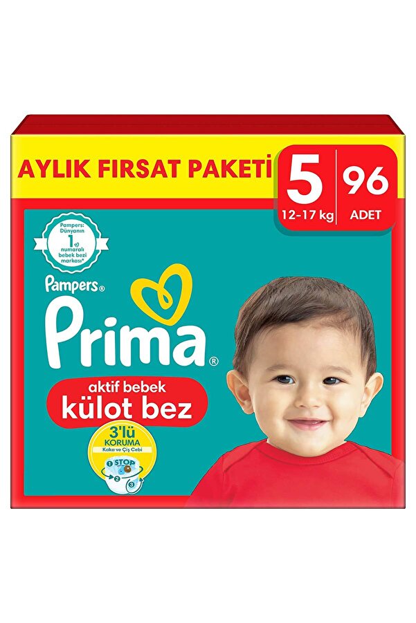 Prima Külot Bebek Bezi 5 Beden 96 Adet Aylık Fırsat Paketi