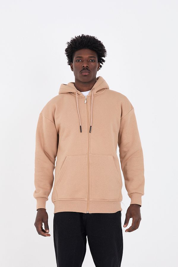 Zippered kangaroo pocket hoodie online