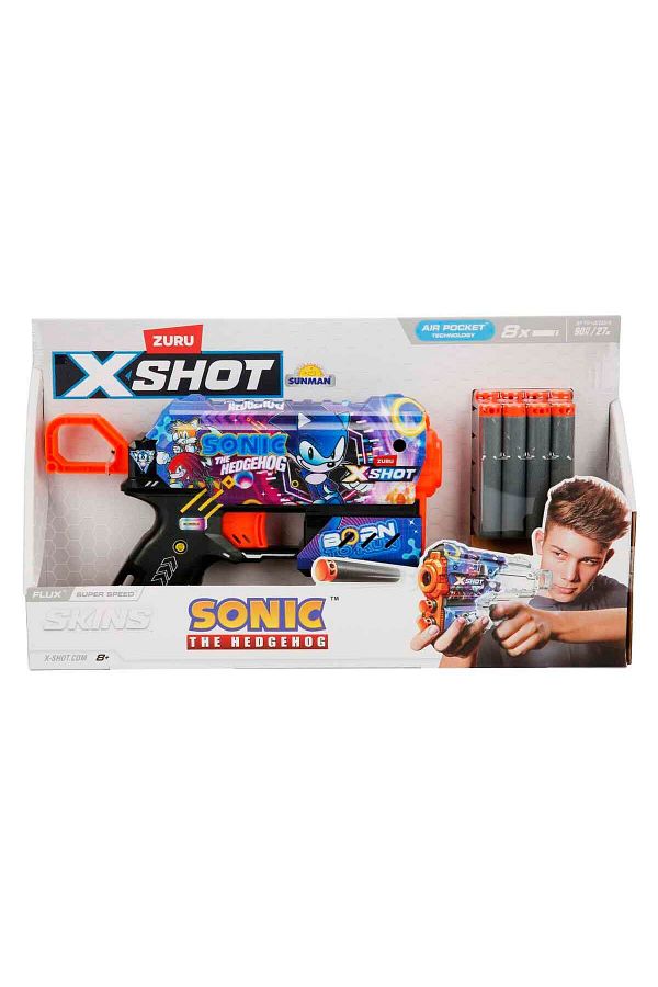 Sunman-X-Shot Skins Flux Sonic the Hedgehog 8 Bullet Sponge Dart Shooting Weapon 21 cm 1