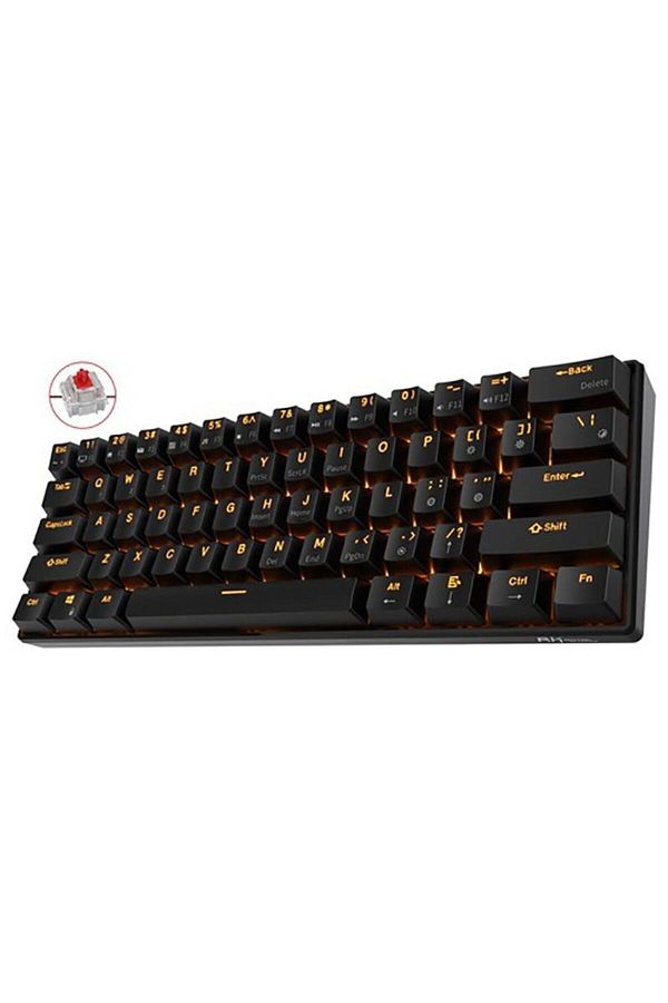 ROYAL KLUDGE-Rk61 Tri-Mode Rgb 61 Keys Hot Swappable Black Mechanical Keyboard - Red Switch 1