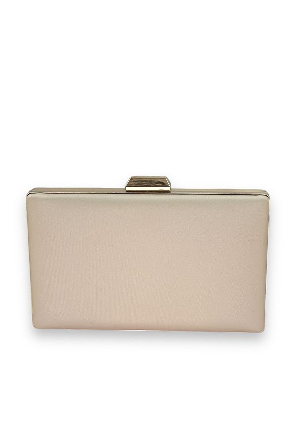 Seri-Rochie de seară din satin bej - clutch portofoliu pentru geantă de seară anti-zgârieturi cu detaliu de mână și mat 1