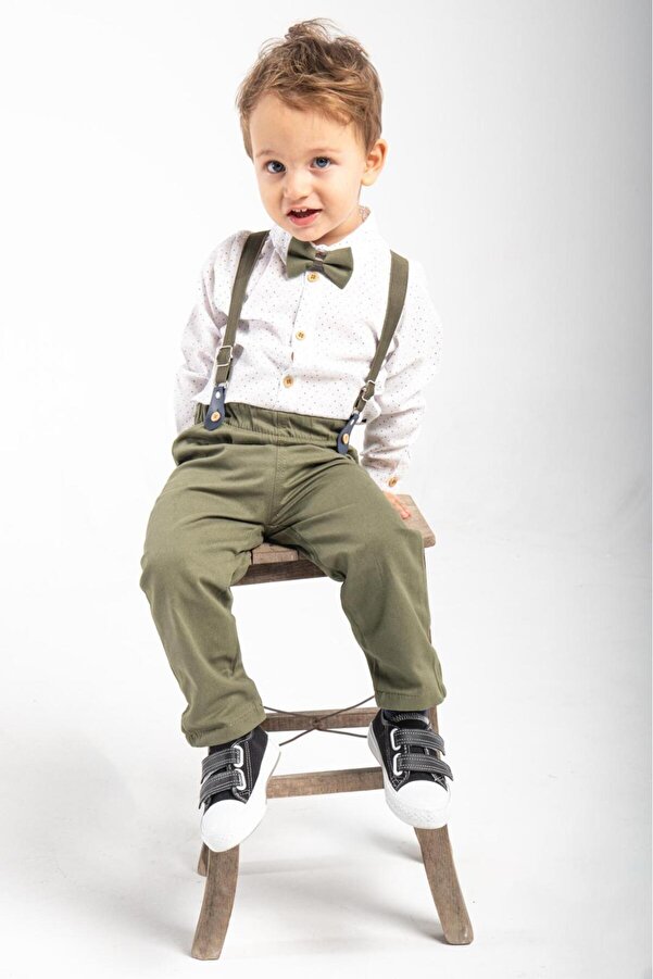 Çelix Kids Bebek&Çocuk Salopet Takım Gömlek Pantolon Papyon