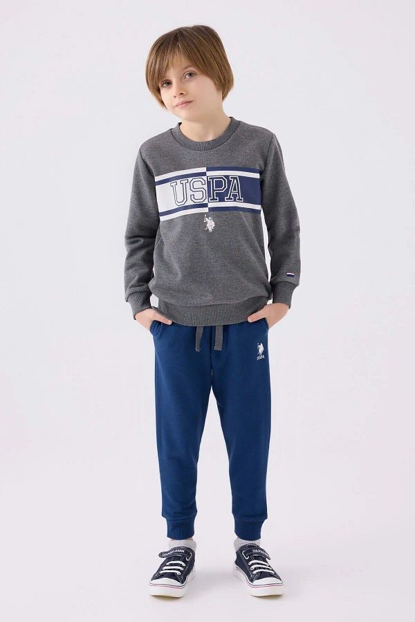 U.S. Polo Assn. Sweatsuit set Gray Fitted Trendyol