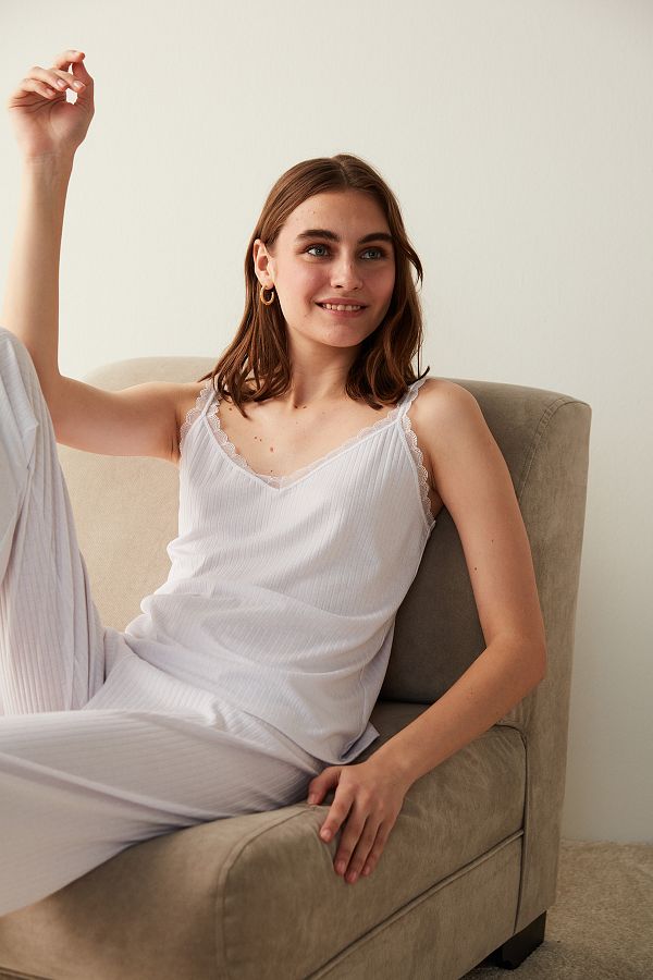 Penti-Pantaloni albi eleganti Pantaloni de pijama-Colectia de mireasa 1