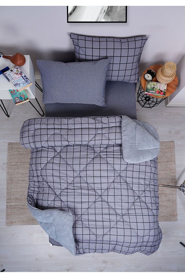 MARLA HOME-Welsoft Line Patterned - Μονόχρωμο Σετ ύπνου 1