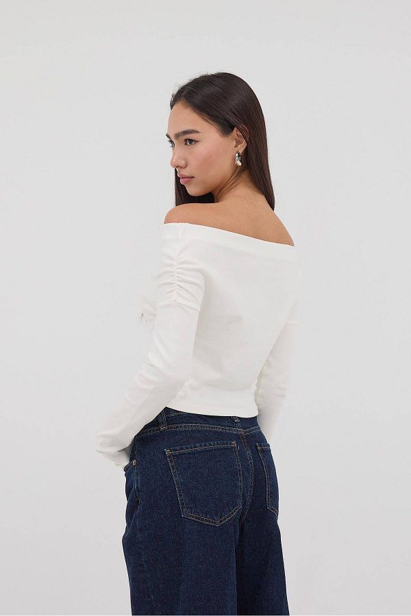 Addax Boat Neck Long Sleeve Blouse B11613 D2 Trendyol