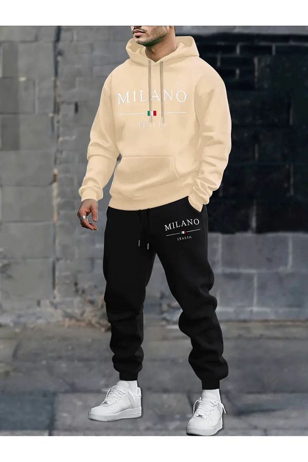 GALASHOP Men s Milano Printed Sweat Suit Set Polyester Sports Set Trendyol