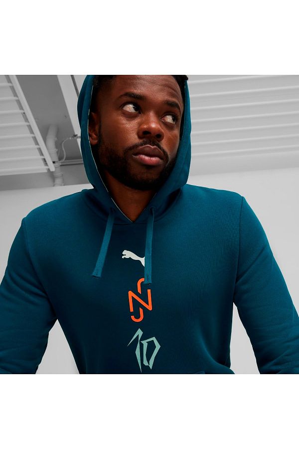 Puma Neymar Jr Creativity Logo Men s Blue Hooded Sweatshirt Trendyol