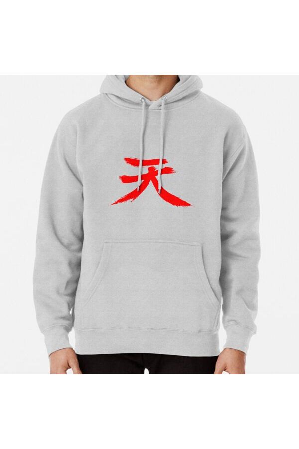 Denim Iconic-Akuma Symbol Heaven Ten Kanji Street Fighter Printed Sweatshirt 1