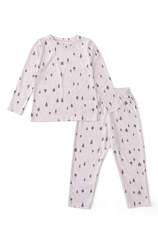 Boumini Bebek ve Çocuk Pijama Takımı Çam Ormanı Bej
