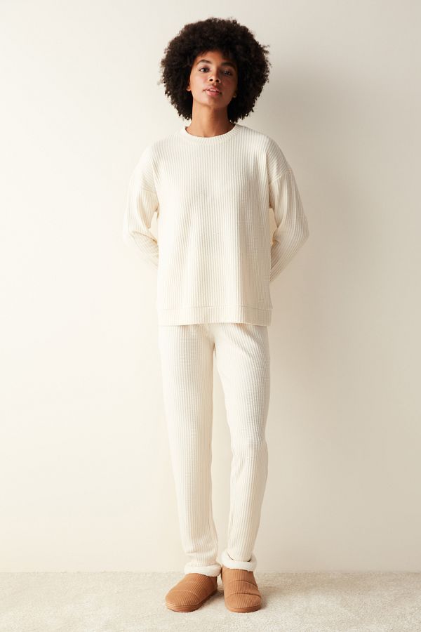 Penti-Lilah Waffle Light Color Sweatshirt Beige Pajama Top 1