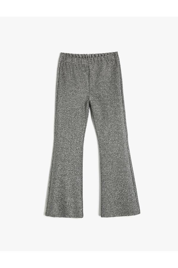 Koton-Flared Leg Trousers with Elastic Waist 1