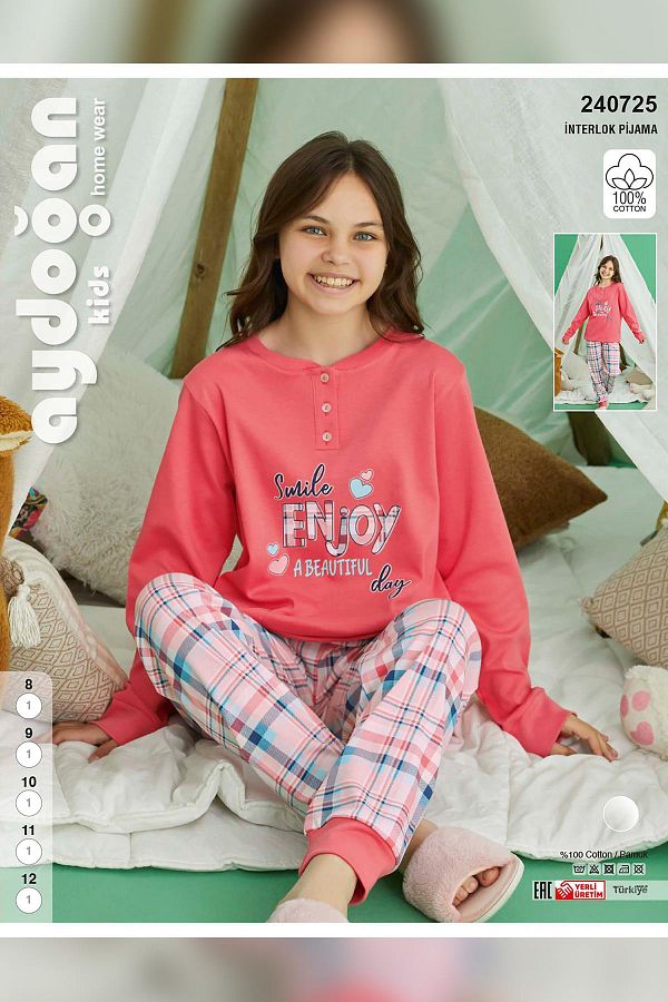 Coral plaid pajama set 2025