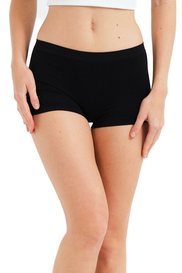 JUSTEVER-Seamless Seamless Short Panties Non-Marking Black Women's Boxers - Aries 1