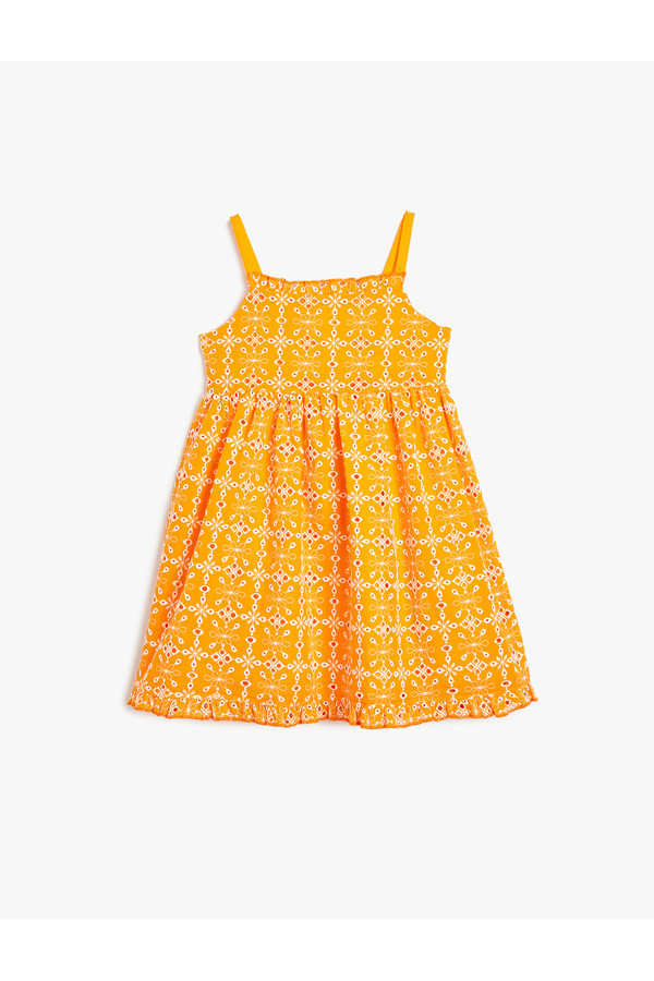 Koton Fistolu Elbise Askılı Kare Yaka