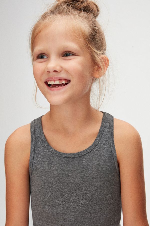 LOVETTI Gray 5 Girl s Plain Basic Swimming Tank Top Trendyol
