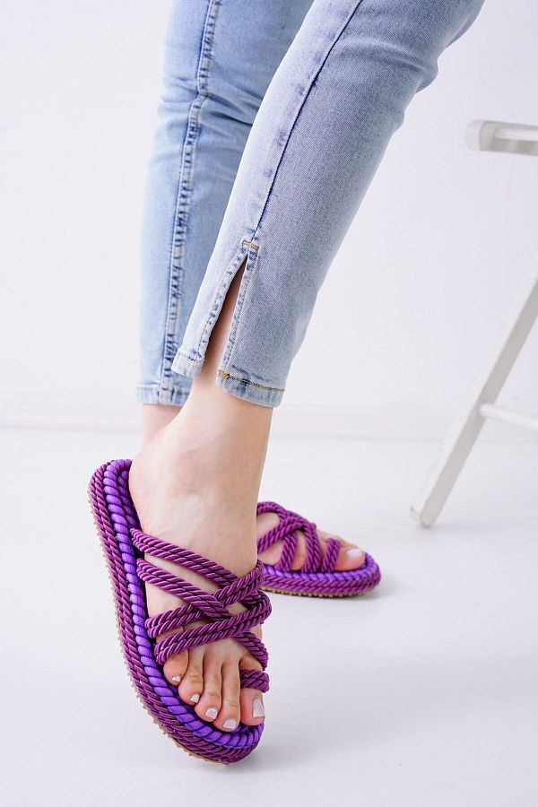 Purple rope sandals outlet
