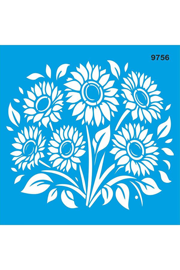 StencilSepeti Sunflower - Stencil Painting Template 50X50 - Trendyol