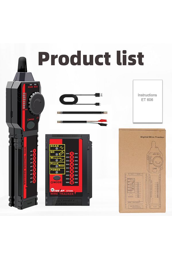 TOOLTOP-ET606 Network Cable Tester POE RJ45/RJ11 Tester 3KM Digital Cable Tracing Cross Short Circuit Ins... 1