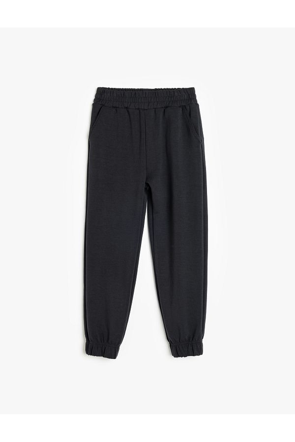 Koton-Basic Jogger Sweatpants Modal Fabric with Elastic Waist Pockets 1