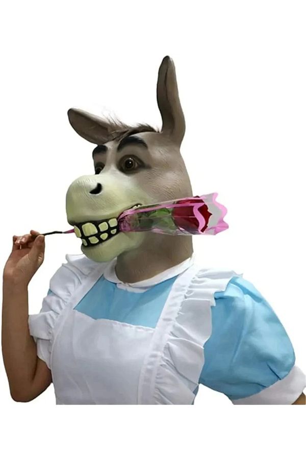Choice-Donkey Head Mask Funny Animal Head Cover Anime Cosplay Costume Props Realistic Donkey Head Mask H... 1