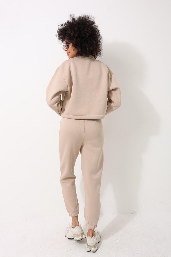 Cropped jacket and jogger set clearance