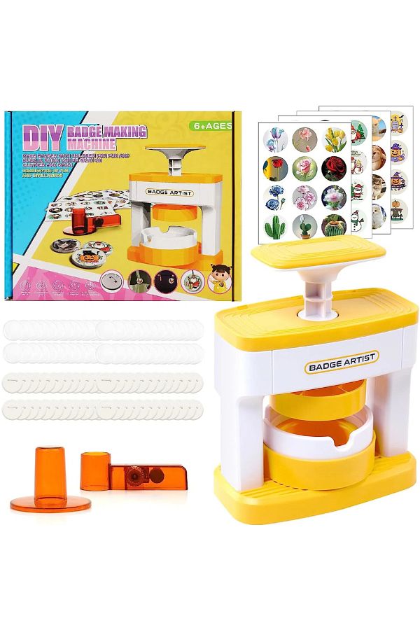 Choice-Simple Badge Maker Machine,DIY Pin Maker Machine,Badge Button Press Machine with 48pcs Cute Stick... 1