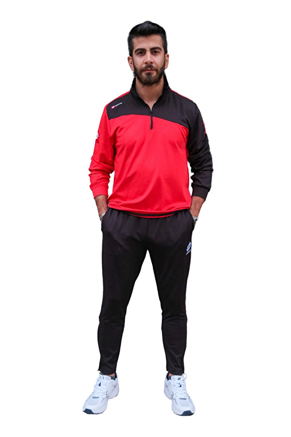 Lotto Red Black Men's Tracksuit Set- Trendyol