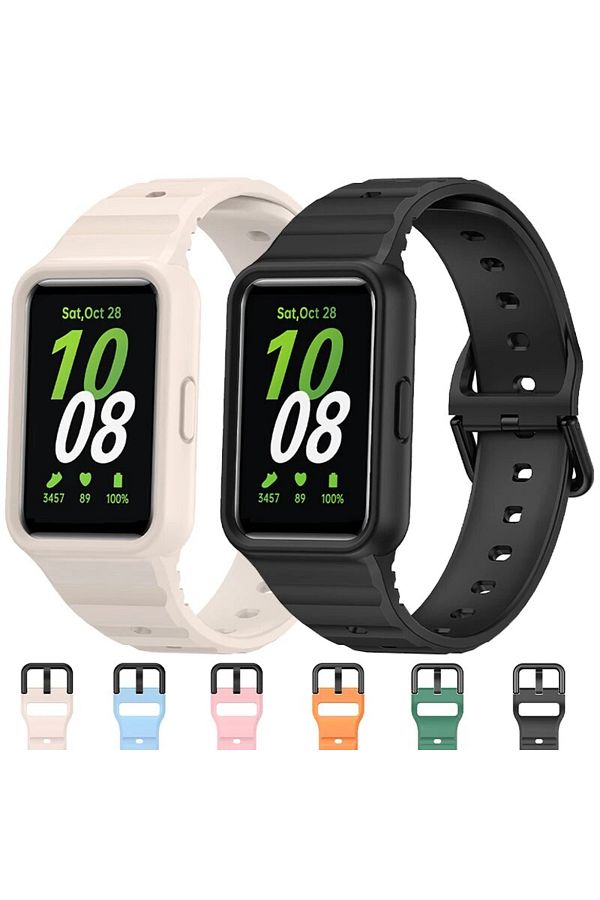 Choice Silicone Strap Case for Samsung Galaxy Fit 3 Strap Armor Protective Soft Case Full Coverage for G. Trendyol
