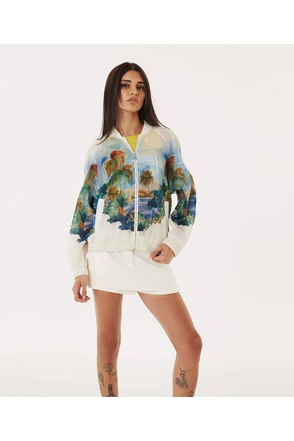 Twist-Visual printed bomber jacket 1
